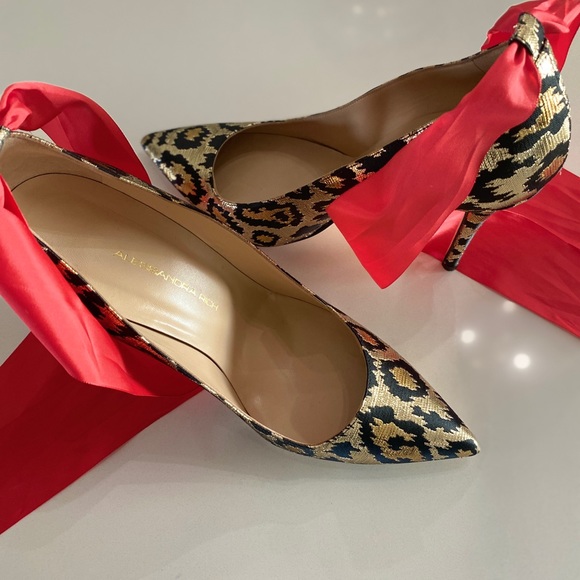 Designer Alessandra Rich leopard print jacquard pumps - Picture 5 of 5